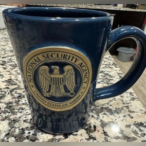 National Security Agency. Deneen Pottery Blue Coffe Cup